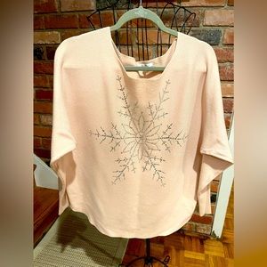 Pink Snowflake holiday Sweater XL